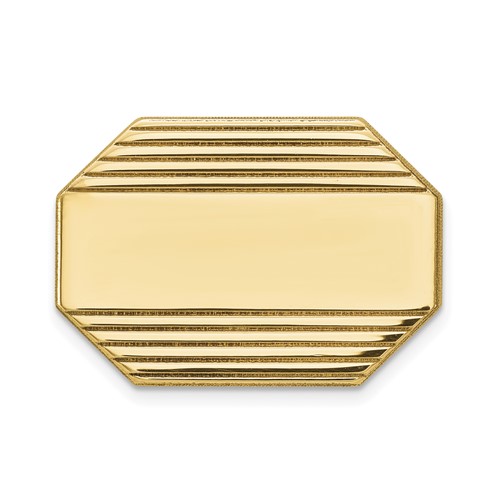 14K Yellow Gold Mens Rectangular Octagon with Line Design Tie Tac