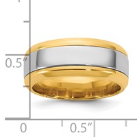 14K Two-Tone Y W 8mm Beveled Edge Wedding Band view 4
