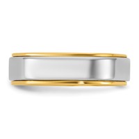 14K Two-Tone Y W 6mm Step Edge Wedding Band view 3