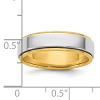 14K Two-Tone Y W 6mm Step Edge Wedding Band view 4