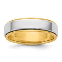 14K Two-Tone Y W 6mm Step Edge Wedding Band view 1