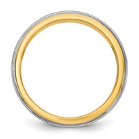 14K Two-Tone Y W 7mm Step Edge Wedding Band view 2