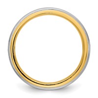 14K Two-Tone Y W 8mm Step Edge Wedding Band view 2