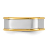 14K Two-Tone Y W 7mm Step Up Flat Edge Wedding Band - Size 7 view 3