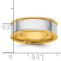 14K Two-Tone Y W 7mm Step Up Flat Edge Wedding Band - Size 7 view 4