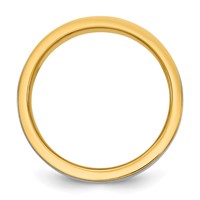 14K Two-Tone Y W 6mm Milgrain Wedding Band view 2