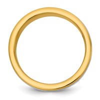 14K Two-Tone Y W 8mm Milgrain Wedding Band view 2