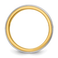 14K Two-Tone Y W 6mm Double Banded Wedding Band view 2
