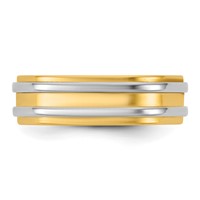 14K Two-Tone Y W 6mm Double Banded Wedding Band view 3