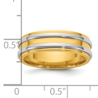 14K Two-Tone Y W 6mm Double Banded Wedding Band view 4