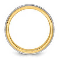 14K Two-Tone Y W 7mm Double Banded Wedding Band view 2