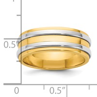 14K Two-Tone Y W 7mm Double Banded Wedding Band view 4