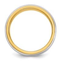 14K Two-Tone Y W 8mm Double Banded Wedding Band view 2