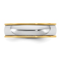 14K Two-Tone Y W 6mm Half Round Wedding Band view 3