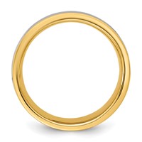 14K Two-Tone Y W 7mm Half Round Wedding Band view 2