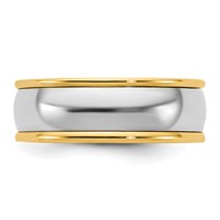 14K Two-Tone Y W 7mm Half Round Wedding Band view 3