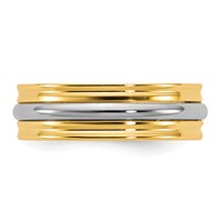 14K Two-Tone Y W 6mm Single Banded Wedding Band view 3