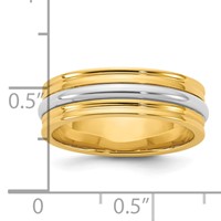 14K Two-Tone Y W 6mm Single Banded Wedding Band view 4