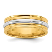 14K Two-Tone Y W 6mm Single Banded Wedding Band view 1