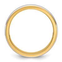 14K Two-Tone Y W 7mm Single Banded Wedding Band view 2