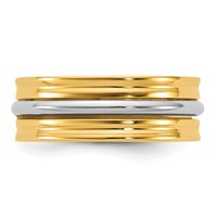 14K Two-Tone Y W 7mm Single Banded Wedding Band view 3