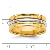 14K Two-Tone Y W 7mm Single Banded Wedding Band view 4