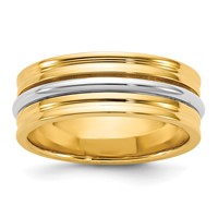 14K Two-Tone Y W 7mm Single Banded Wedding Band view 1