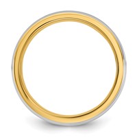 14K Two-Tone Y W 8mm Single Banded Wedding Band view 2