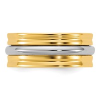 14K Two-Tone Y W 8mm Single Banded Wedding Band view 3