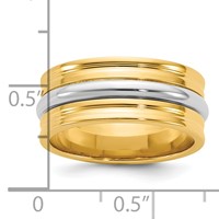 14K Two-Tone Y W 8mm Single Banded Wedding Band view 4