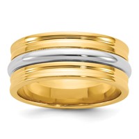 14K Two-Tone Y W 8mm Single Banded Wedding Band view 1
