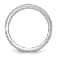 14K Two-Tone Band with Y 6mm Beveled Edge Wedding view 2
