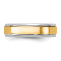 14K Two-Tone Band with Y 6mm Beveled Edge Wedding view 3