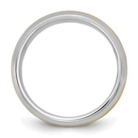 14K Two-Tone Band with Y 7mm Beveled Edge Wedding view 2