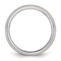 14K Two-Tone Band with Y 8mm Beveled Edge Wedding view 2