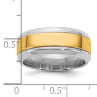 14K Two-Tone Band with Y 8mm Beveled Edge Wedding view 4