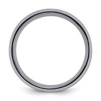 Chisel Tantalum Brushed and Polished 8mm Beveled Edge Band view 2
