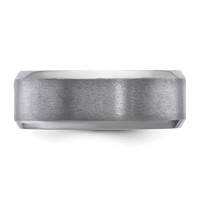 Chisel Tantalum Brushed and Polished 8mm Beveled Edge Band view 3