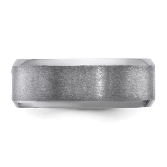 Chisel Tantalum Brushed and Polished 8mm Beveled Edge Band