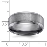 Chisel Tantalum Brushed and Polished 8mm Beveled Edge Band view 4