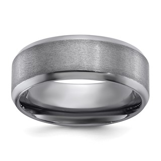 Chisel Tantalum Brushed and Polished 8mm Beveled Edge Band