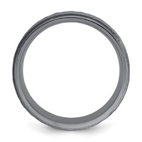 Chisel Tantalum Brushed and Polished Hammered Center 8mm Beveled Edge Band view 2