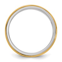 14K Two-Tone Band with Y 6mm Step Edge Wedding view 2