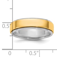 14K Two-Tone Band with Y 6mm Step Edge Wedding view 4