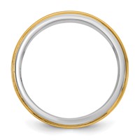 14K Two-Tone Band with Y 7mm Step Edge Wedding view 2