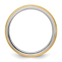14K Two-Tone Band with Y 8mm Step Edge Wedding view 2