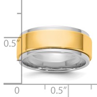 14K Two-Tone Band with Y 8mm Step Edge Wedding view 4
