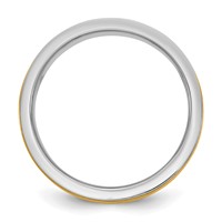 14K Two-Tone Band with Y 6mm Milgrain Wedding - Size 7 view 2