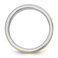 14K Two-Tone Band with Y 8mm Milgrain Wedding view 2