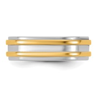 14K Two-Tone Band with Y 6mm Double Banded Wedding view 3